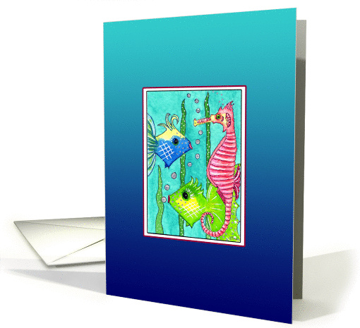 ACEO Fish and Seahorse (Blank) card (265001)