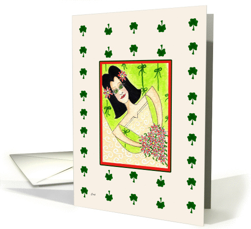 ACEO Irish Bride St. Patrick Day Wedding card (265003)
