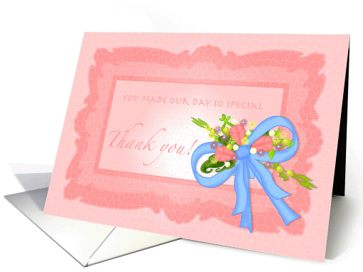 Thank You Wedding Crackle Pink card (267484)