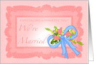Wedding Announcement Informal Pink Flowers card