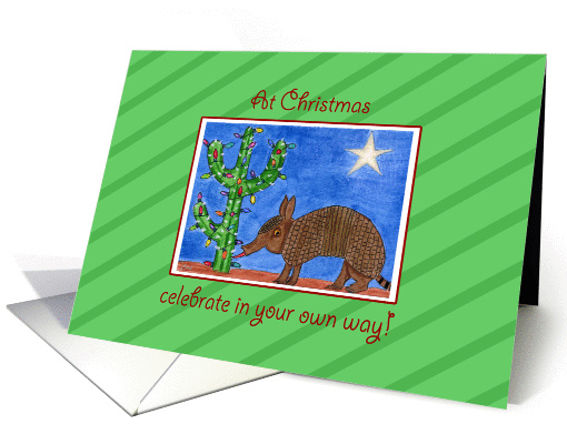 Armadillo at Christmas card (269592)