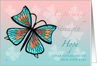 12 Step Recovery 60 Days Butterfly Butterflies card