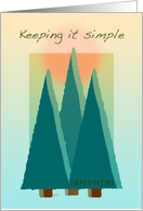 12 Step Recovery 18 Months Trees Keeping it Simple card