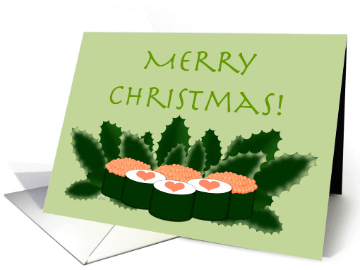 Sushi and Holly Christmas card (277806)