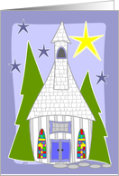 Christmas Little Church Stars card