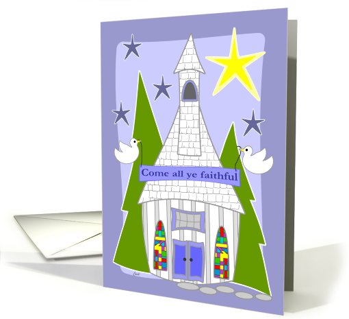 Pastor Minister Christmas Little Church card (278086)