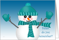 Snowfolks Remember for Sister card