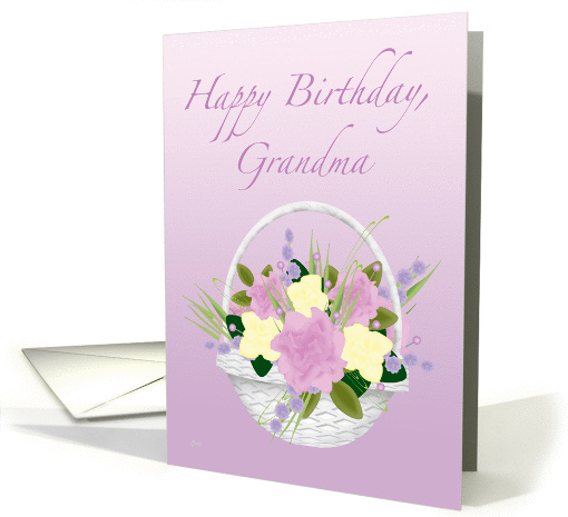 Grandma Birthday Flower Basket card (298383)