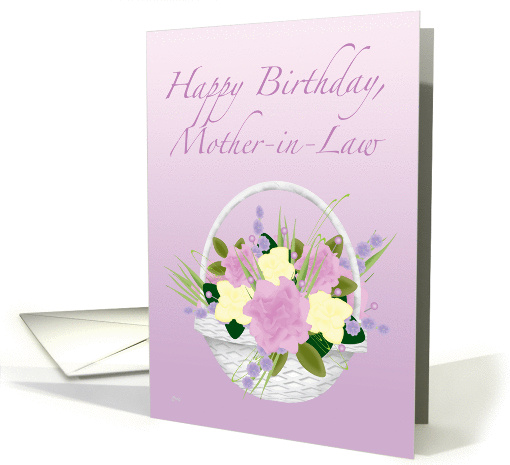 Mother-in-Law Birthday Flower Basket card (298395)