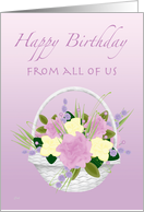 Group Birthday Flower Basket card