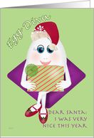Egg Diva with Christmas Package card