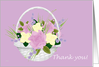 Flower Basket Thank You Wedding Gift card