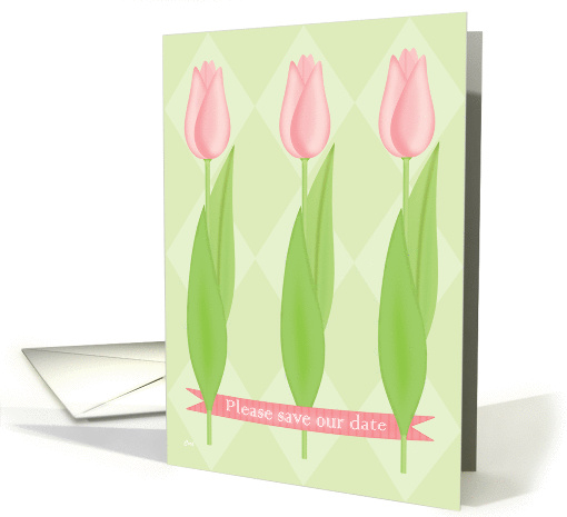 Pink Tulip Save the Date card (304342)