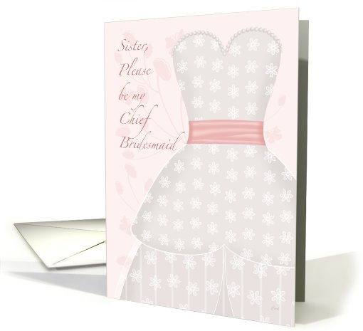 Sister Be My Chief Bridesmaid Lace Shadow card (306505)