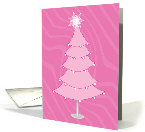 Swanky Pink Retro Christmas Tree card (310714)