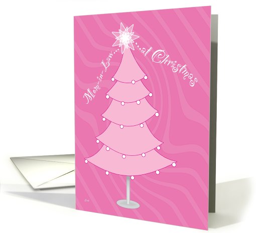 Mother-in-Law Christmas Pink Tree card (310730)