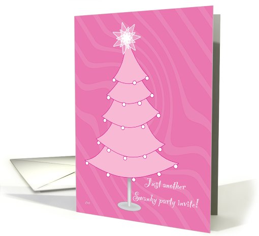 Christmas Party Invitations Pink Swanky Tree card (310926)