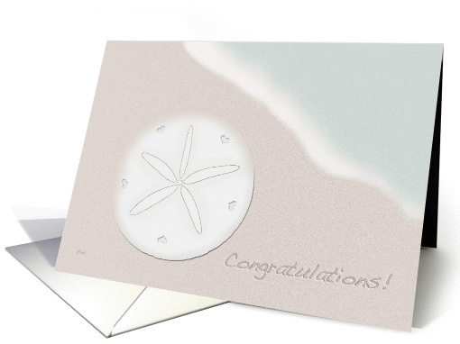 Wedding Congratulations Beach Ocean Theme with Sand Dollar card