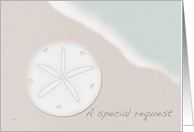 Be My Bridesmaid Beach Sand Dollar card