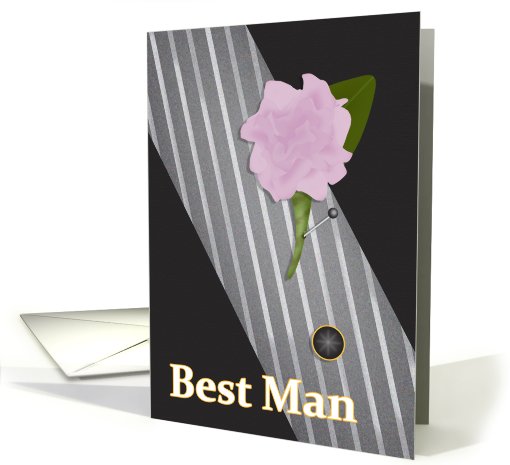 Be My Best Man Peony and Tie card (312411)