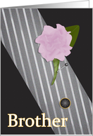 Brother Be My Best Man Peony and Tie card