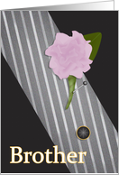 Brother Be My Groomsman Peony and Tie card