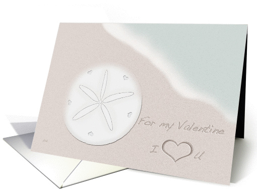 I Love You Sand Dollar Valentine card (313296)