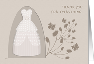 Taupe Wedding Thanks Dress Designer card