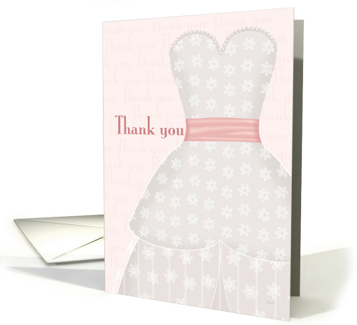 Lace Shadow Thank You Bridesmaid card (315196)