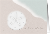 Sand Dollar & Ocean Valentine card
