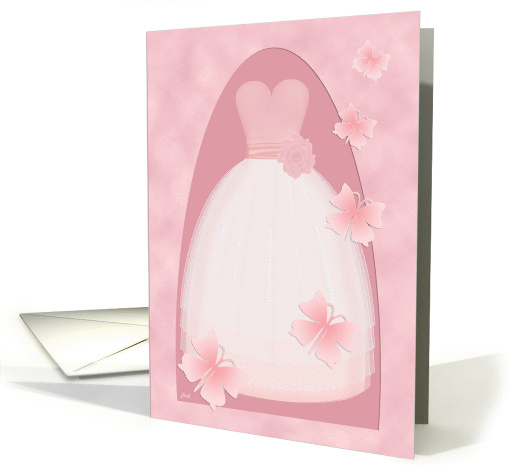 Quinceanera in Pink with Butterflies card (317349)