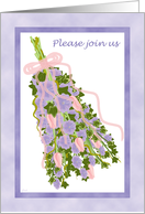Bridal Shower Invitation Delphinium and Rose Bouquet card