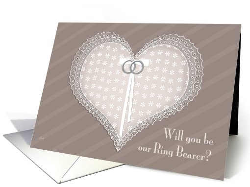 Be My Ring Bearer Pillow Platinum Rings card (322385)