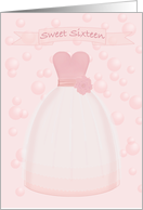 Birthday Party Invitation 16 Sweet Sixteen Pink Gown card