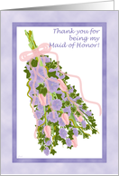 Maid of Honor Thank You Delphiniums card
