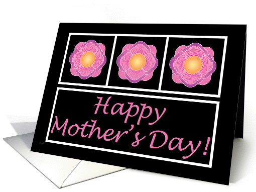 Stylized Pink Flowers Mother's Day card (323091)