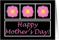 Stylized Pink Flowers Mother’s Day card