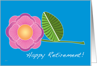 Stylized Pink Flowers Retirement card