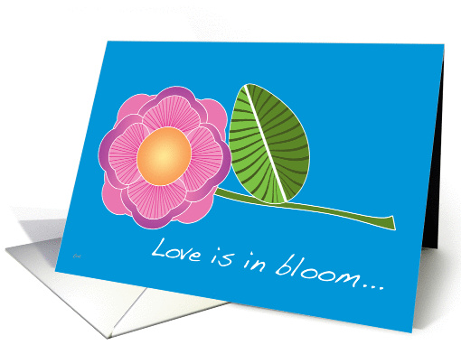 Stylized Pink Engagement Announcement card (324621)