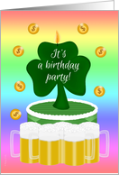 St. Patrick’s Adult Birthday Party Invitation with Beer Mugs Pints card