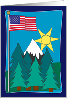 Congratulations US American Citizen Citizenship Flag Trees Mountains card
