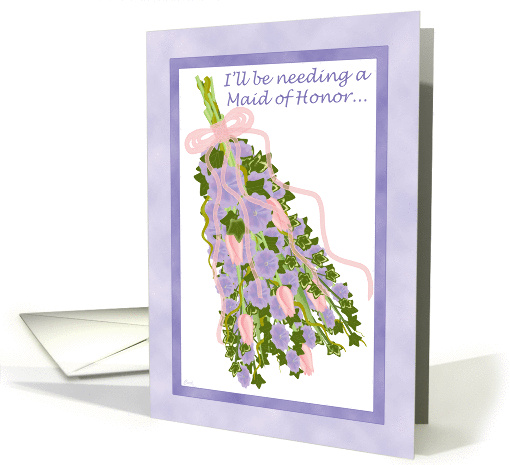 Delphinium Bouquet Maid of Honor card (326069)