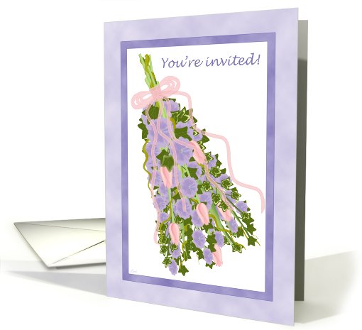 Bridal Shower Invitation Delphinium and Rose Bouquet card (326129)
