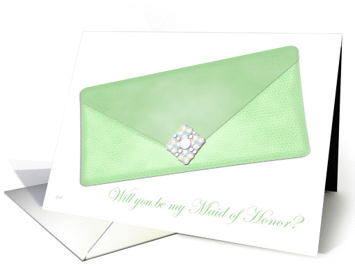 Green Clutch Maid of Honor card (326675)