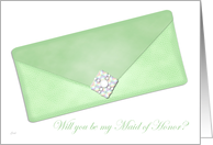 Green Clutch Maid of Honor card