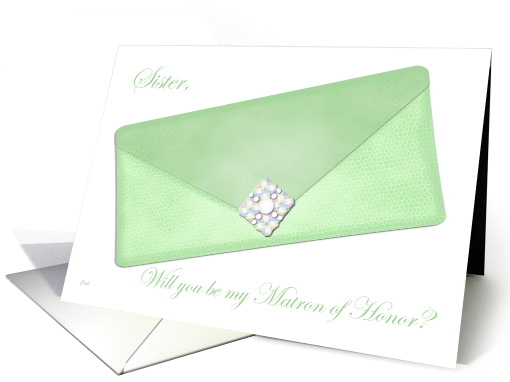Green Clutch Matron of Honor Sister card (326679)