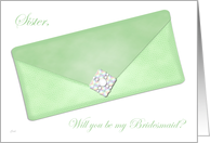 Green Clutch Bridesmaid Sister card