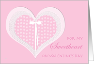 Pink Paper Heart Valentine Sweetheart card
