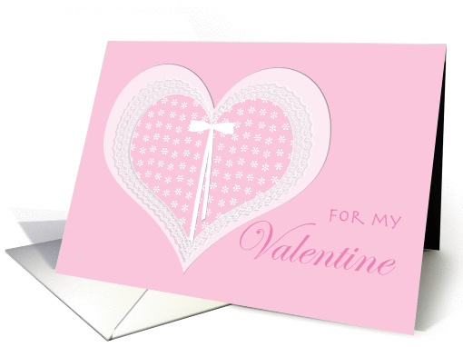 Pink Paper Heart Valentine card (327162)