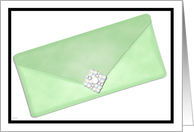 Green Clutch Purse Note Card